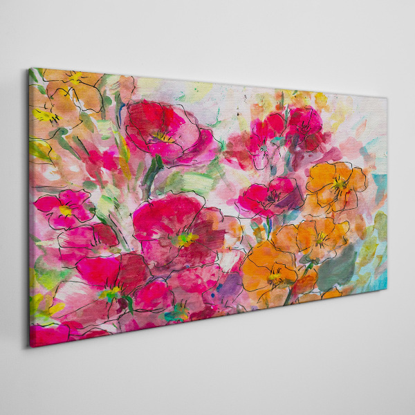Tableau toile imprimée Une explosion florale de couleurs