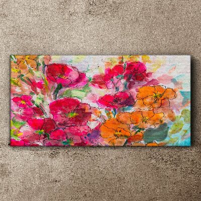 Tableau toile imprimée Une explosion florale de couleurs