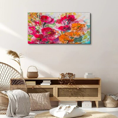 Tableau toile imprimée Une explosion florale de couleurs