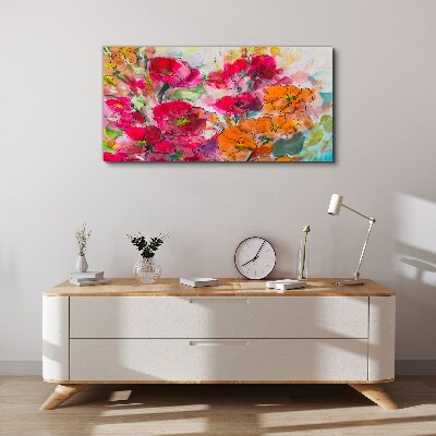 Tableau toile imprimée Une explosion florale de couleurs