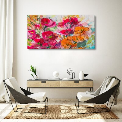 Tableau toile imprimée Une explosion florale de couleurs
