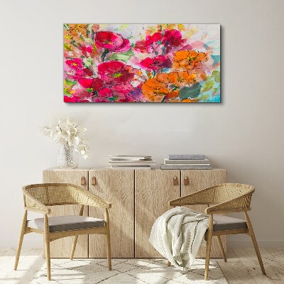Tableau toile imprimée Une explosion florale de couleurs