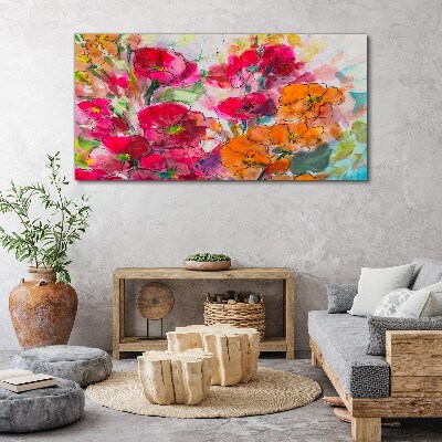 Tableau toile imprimée Une explosion florale de couleurs