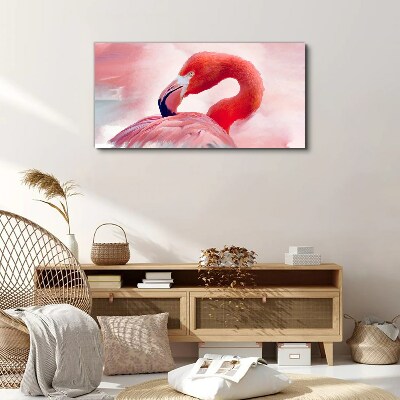 Tableau sur toile Flamant rose aux couleurs pastel
