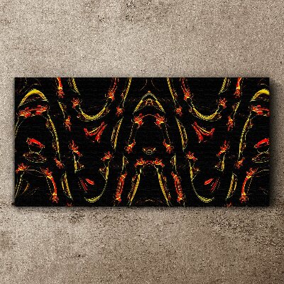 Tableau toile imprimée Lignes dynamiques en rouge et jaune