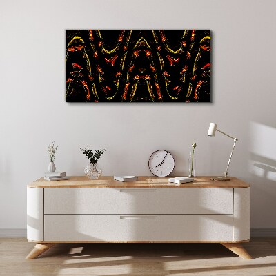 Tableau toile imprimée Lignes dynamiques en rouge et jaune