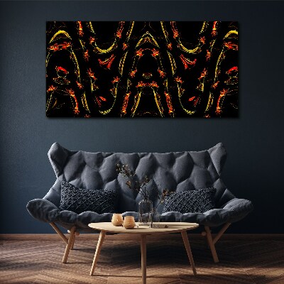 Tableau toile imprimée Lignes dynamiques en rouge et jaune