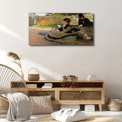 Tableau toile imprimée Une promenade dans le jardin