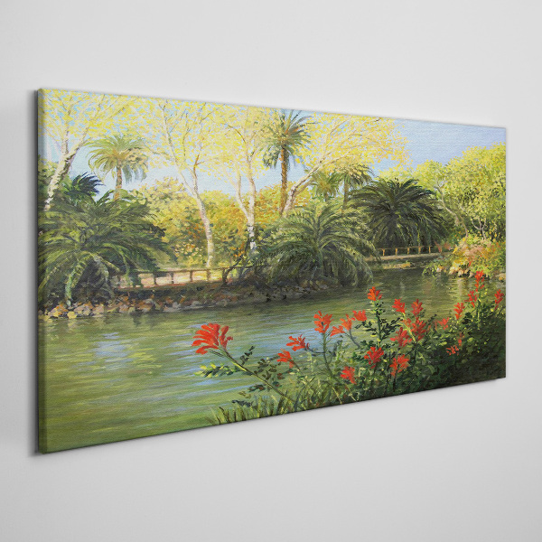 Tableau sur toile Paysage tropical avec une rivière