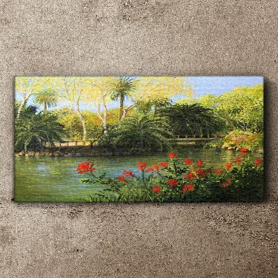 Tableau sur toile Paysage tropical avec une rivière