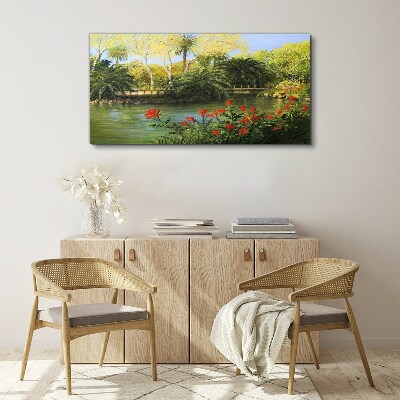 Tableau sur toile Paysage tropical avec une rivière