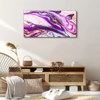 Tableau sur toile Vagues violettes d'abstraction