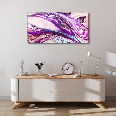 Tableau sur toile Vagues violettes d'abstraction