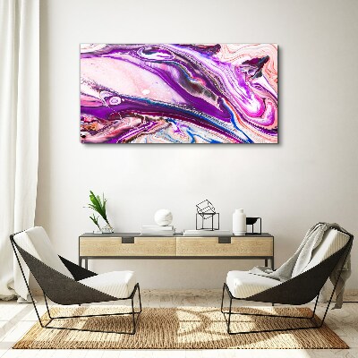 Tableau sur toile Vagues violettes d'abstraction