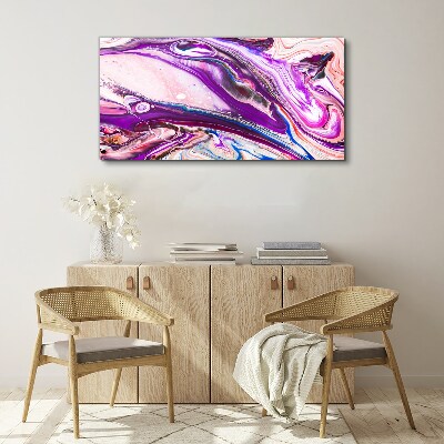 Tableau sur toile Vagues violettes d'abstraction