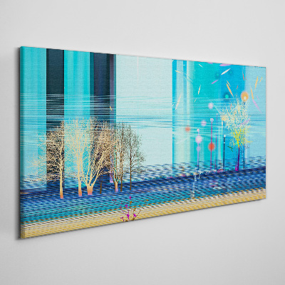 Tableau toile imprimée Paysage d'hiver en bleu