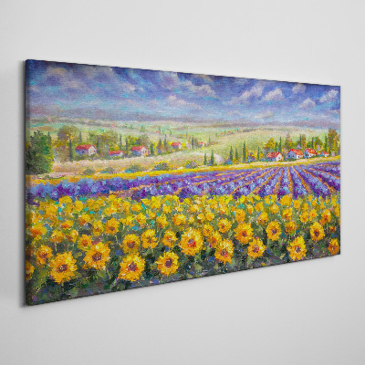 Tableau imprimé sur toile Un paysage floral au soleil