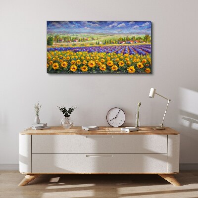 Tableau imprimé sur toile Un paysage floral au soleil