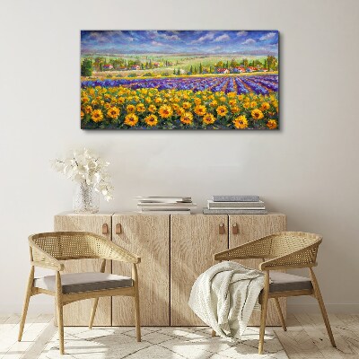 Tableau imprimé sur toile Un paysage floral au soleil