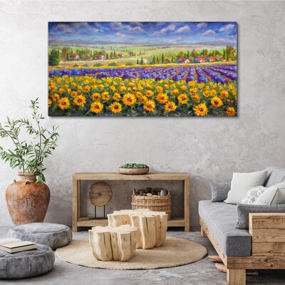 Tableau imprimé sur toile Un paysage floral au soleil
