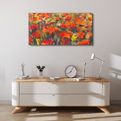 Tableau toile imprimée Un paysage floral aux couleurs intenses