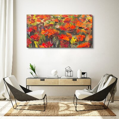 Tableau toile imprimée Un paysage floral aux couleurs intenses
