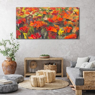 Tableau toile imprimée Un paysage floral aux couleurs intenses