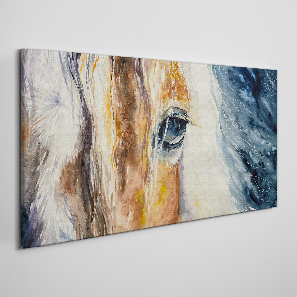 Tableau toile imprimée Portrait à l'aquarelle d'un cheval