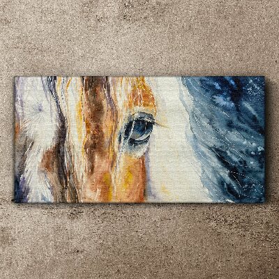 Tableau toile imprimée Portrait à l'aquarelle d'un cheval