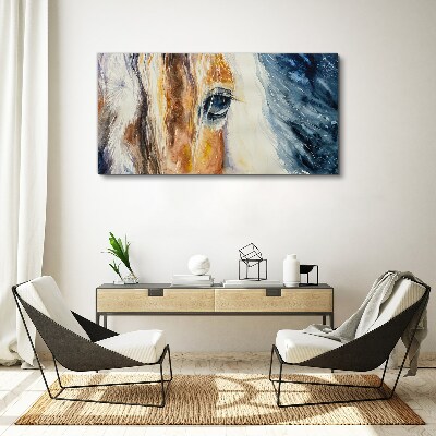 Tableau toile imprimée Portrait à l'aquarelle d'un cheval