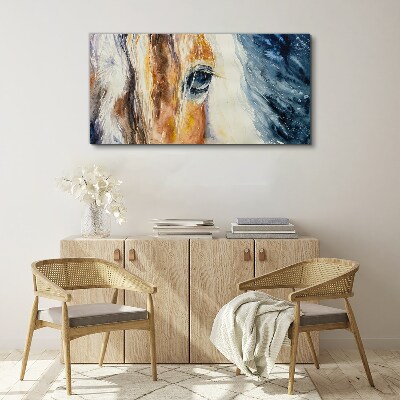 Tableau toile imprimée Portrait à l'aquarelle d'un cheval