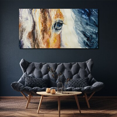 Tableau toile imprimée Portrait à l'aquarelle d'un cheval