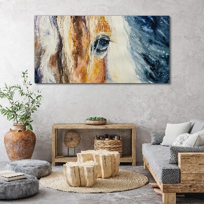 Tableau toile imprimée Portrait à l'aquarelle d'un cheval
