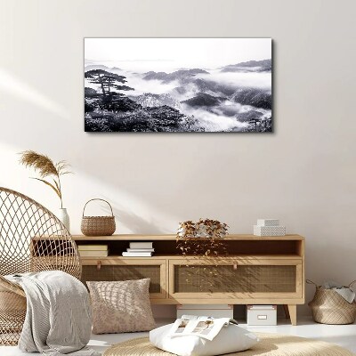 Tableau imprimé sur toile Panorama de montagne brumeux