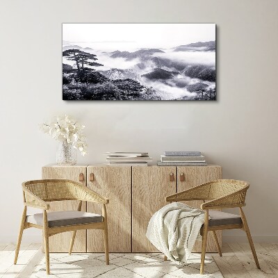 Tableau imprimé sur toile Panorama de montagne brumeux