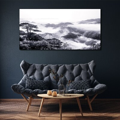 Tableau imprimé sur toile Panorama de montagne brumeux