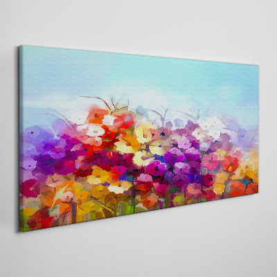 Tableau imprimé sur toile Paysage floral coloré au printemps