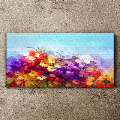 Tableau imprimé sur toile Paysage floral coloré au printemps