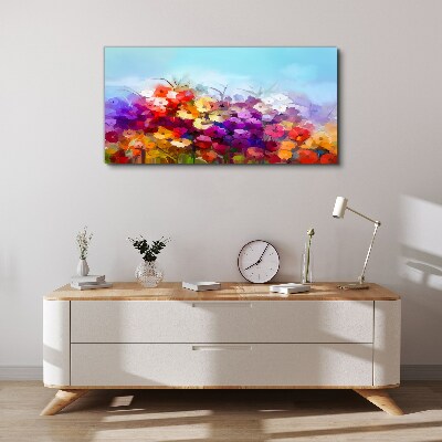 Tableau imprimé sur toile Paysage floral coloré au printemps