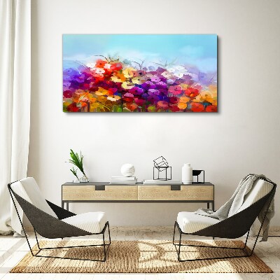 Tableau imprimé sur toile Paysage floral coloré au printemps