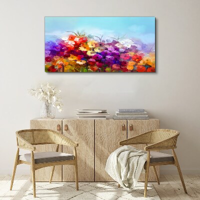 Tableau imprimé sur toile Paysage floral coloré au printemps
