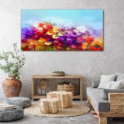 Tableau imprimé sur toile Paysage floral coloré au printemps