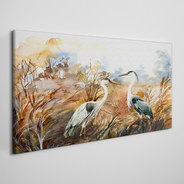Tableau imprimé sur toile Idylle parmi les cigognes