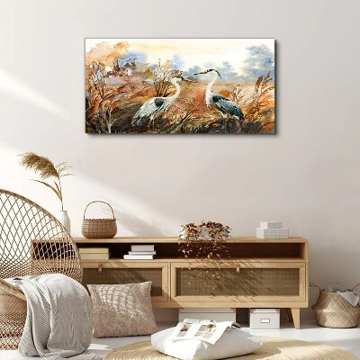 Tableau imprimé sur toile Idylle parmi les cigognes