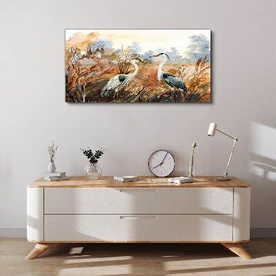 Tableau imprimé sur toile Idylle parmi les cigognes