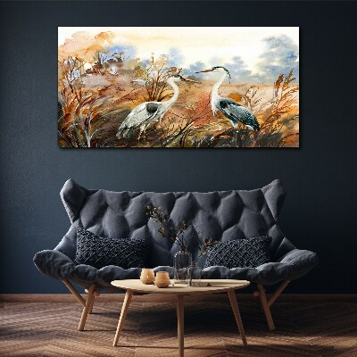 Tableau imprimé sur toile Idylle parmi les cigognes