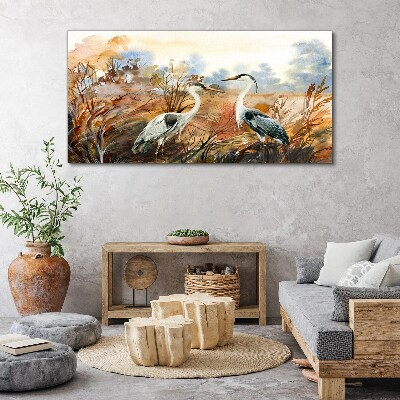 Tableau imprimé sur toile Idylle parmi les cigognes