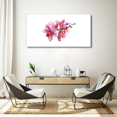 Tableau sur toile Orchidées roses sur fond blanc