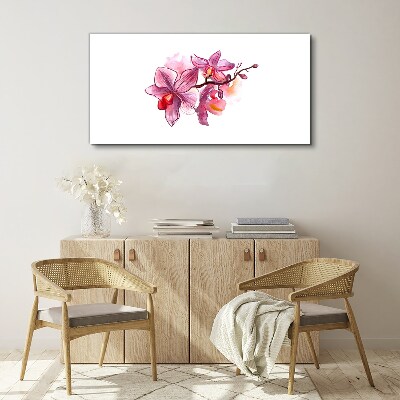 Tableau sur toile Orchidées roses sur fond blanc
