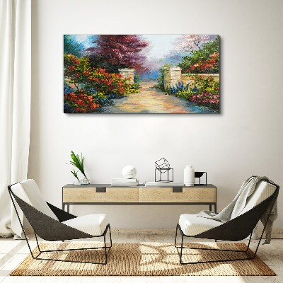 Tableau imprimé sur toile Un paradis floral en couleurs